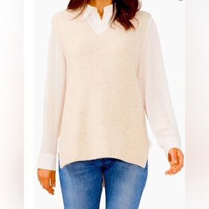 Long Sweater Vest Beige Vince Camuto size M